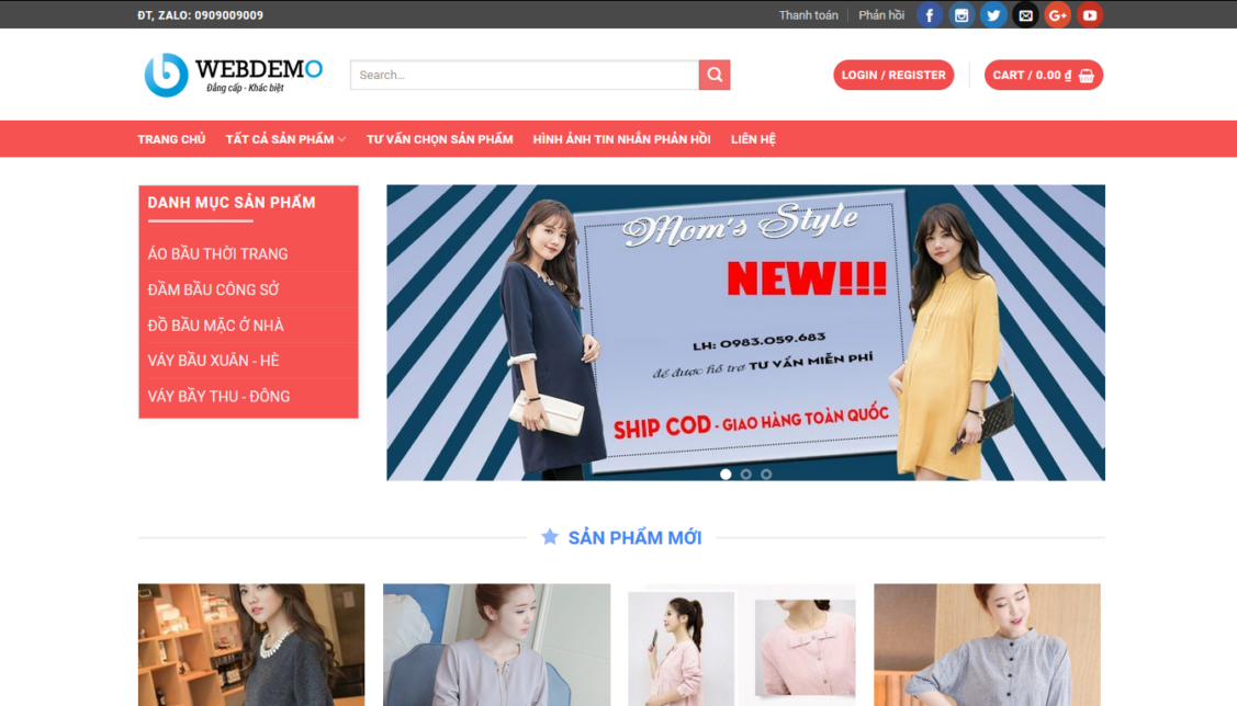 Mẫu website thời trang 035