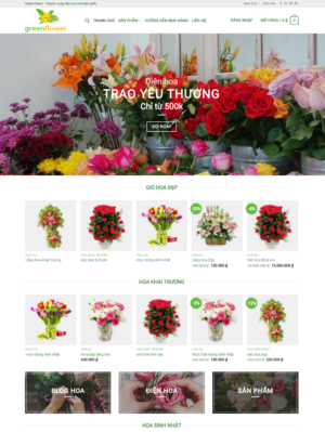 Mẫu website hoa tươi, cây cảnh 002