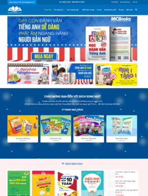 Mẫu website siêu thị sách 001