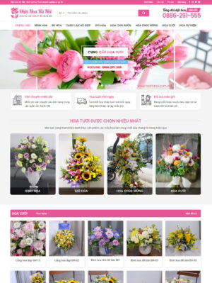 Mẫu website hoa tươi, cây cảnh 003