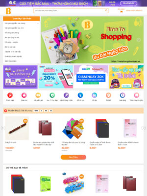 Mẫu website văn phòng phẩm 003